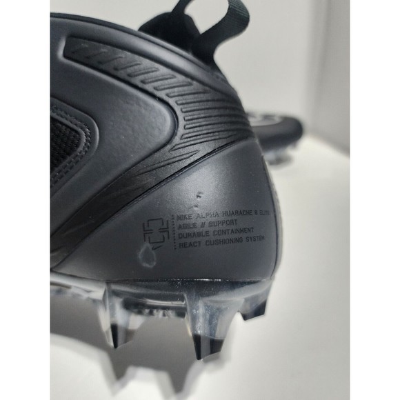 Nike Alpha Huarache 8 Elite LAX Lacrosse Cleats BLACK SMOKE CW4440-011 Men Sz 9 - Picture 9 of 10